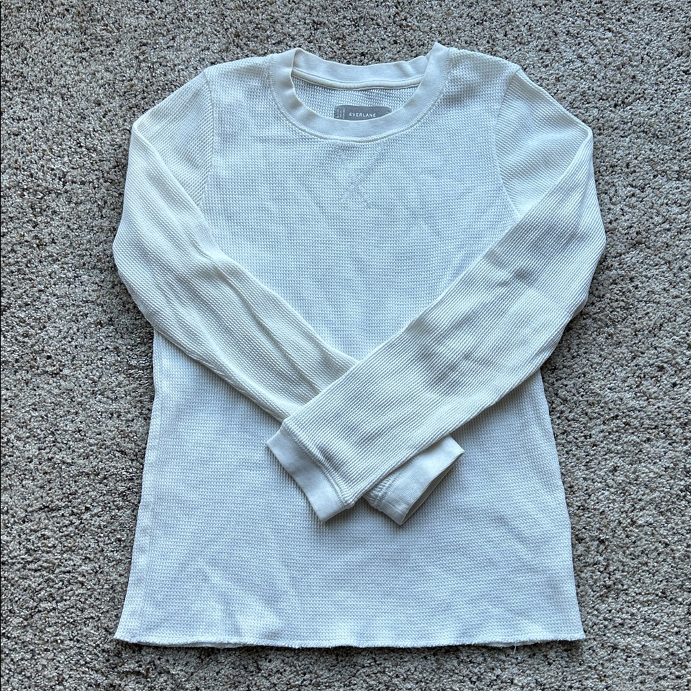 Everlane Waffle Crew White Size M